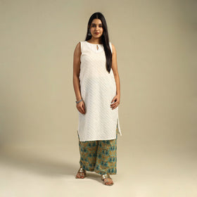 Green Block Print Cotton Sanganeri Palazzo 