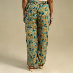 Green Block Print Cotton Sanganeri Palazzo 