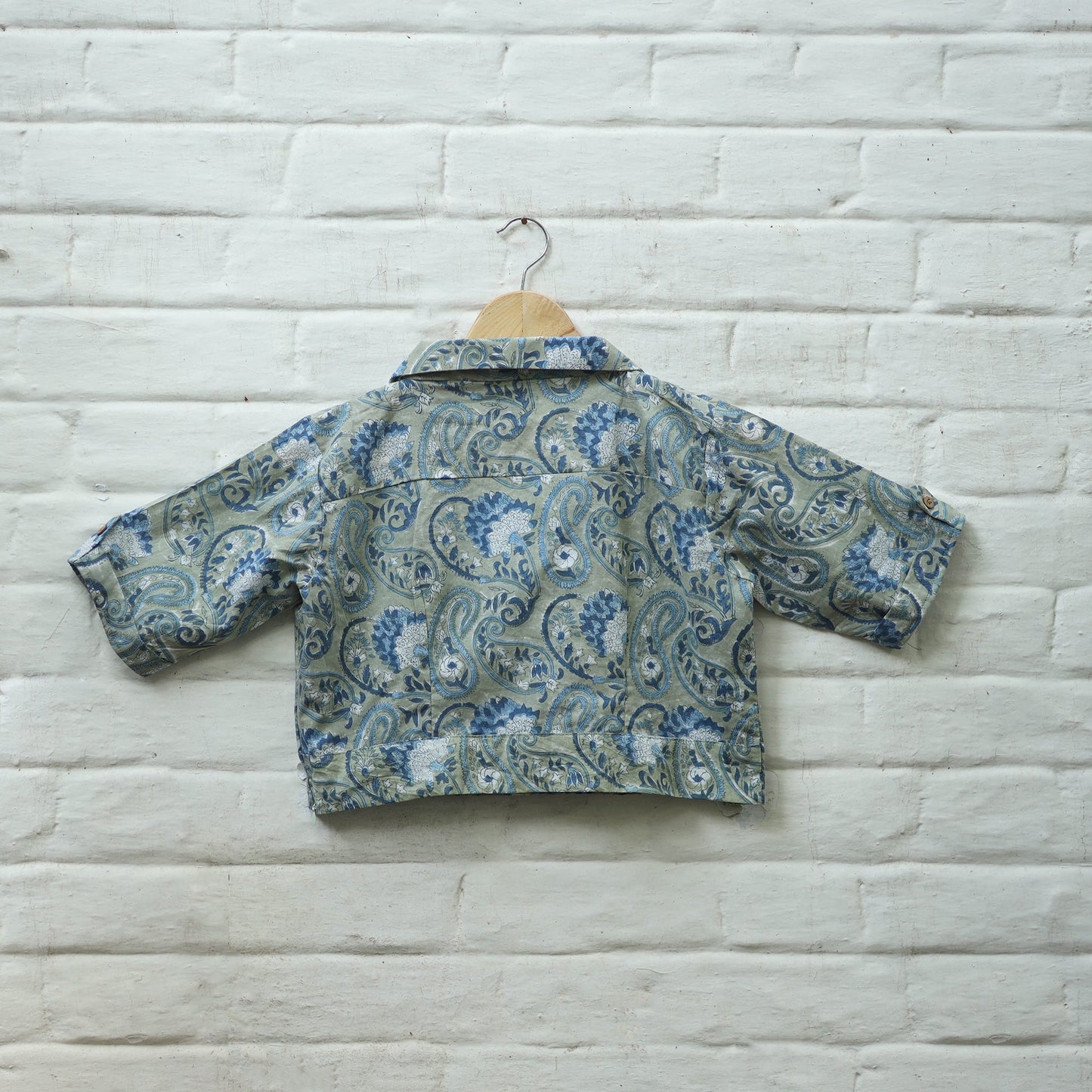 Buy Green Block Print Cotton Sanganeri Stitched Blouse