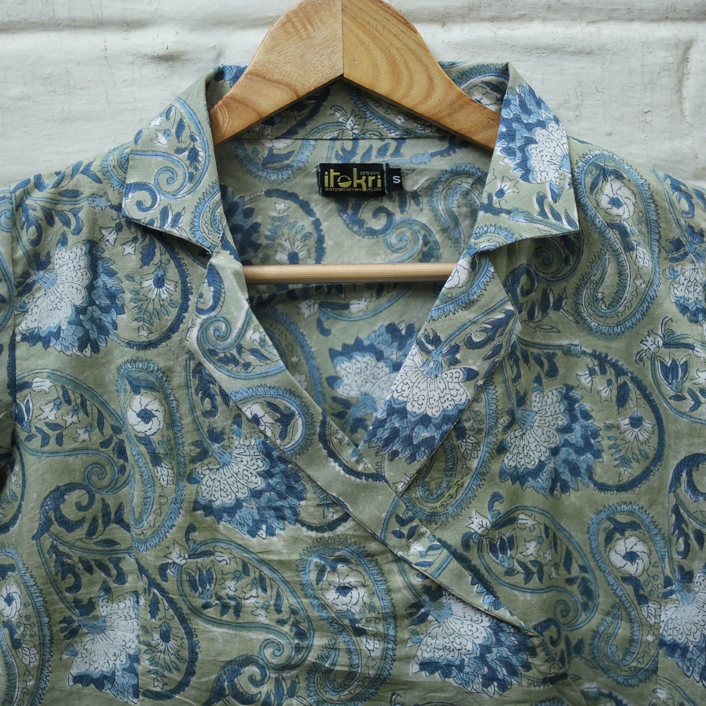 Buy Green Block Print Cotton Sanganeri Stitched Blouse