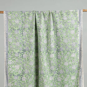 Green - cotton sanganeri towel 01 - handcrafted