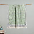 Green - cotton sanganeri towel 01 - handcrafted