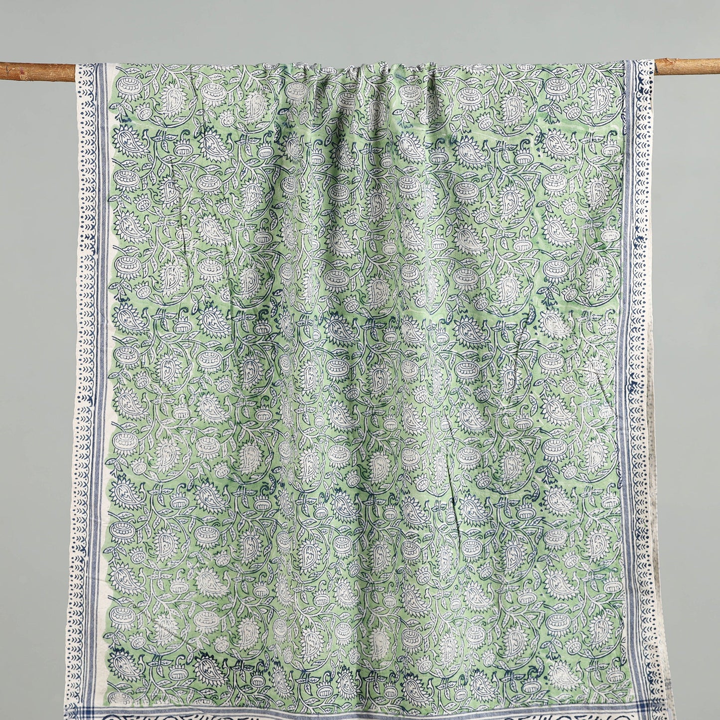 Green - cotton sanganeri towel 02 - handcrafted