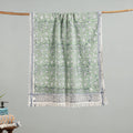 Green - cotton sanganeri towel 02 - handcrafted