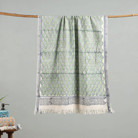 Green - cotton sanganeri towel 04 - handcrafted