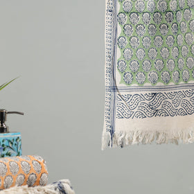 Green - cotton sanganeri towel 04 - handcrafted