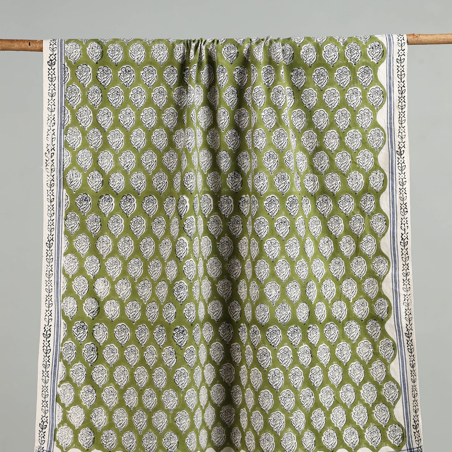 Green - cotton sanganeri towel 05 - handcrafted
