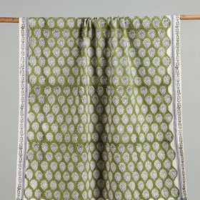 Green - cotton sanganeri towel 05 - handcrafted