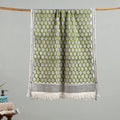 Green - cotton sanganeri towel 05 - handcrafted