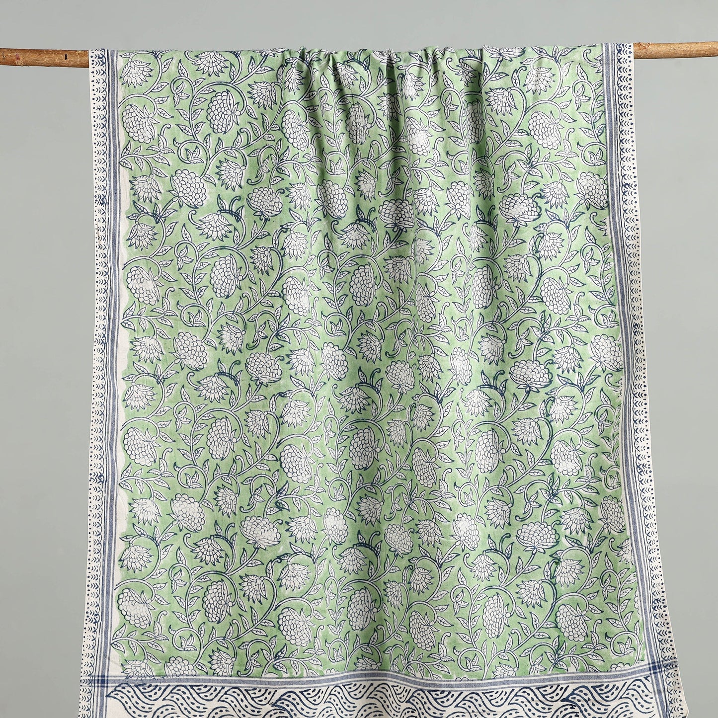 Green - cotton sanganeri towel 13 - handcrafted