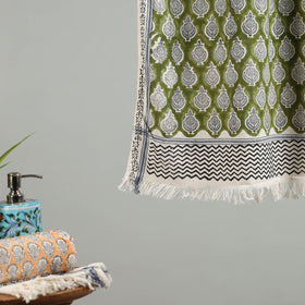 Green - cotton sanganeri towel 15 - handcrafted