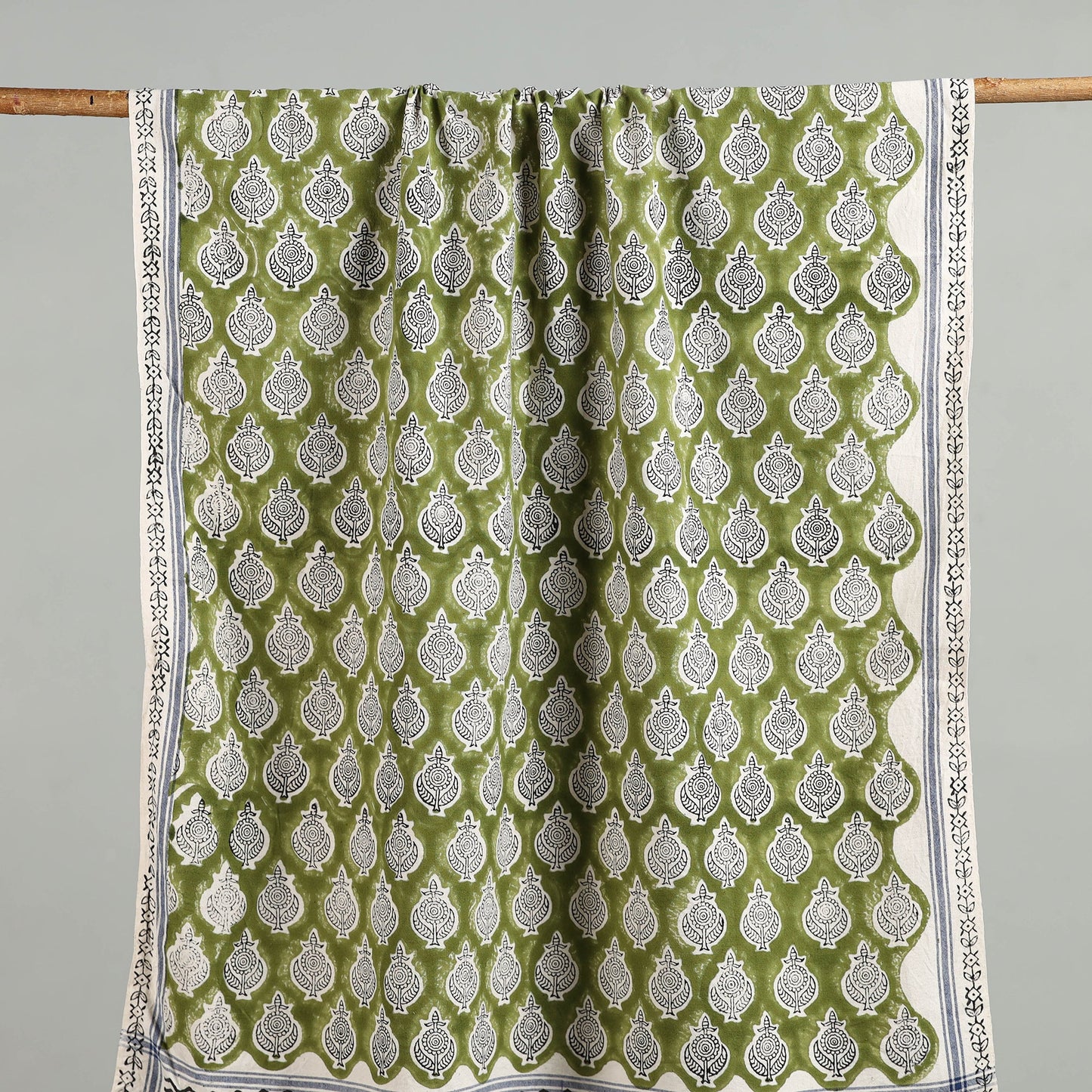Green - cotton sanganeri towel 15 - handcrafted