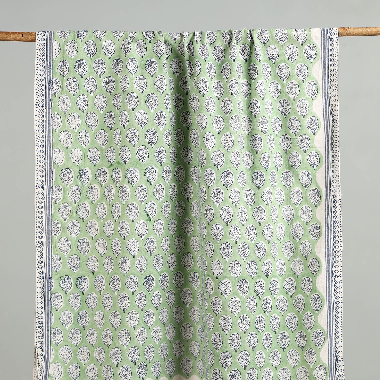 Green - cotton sanganeri towel 16 - handcrafted