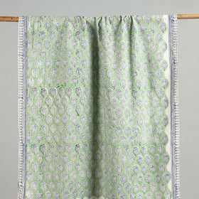 Green - cotton sanganeri towel 16 - handcrafted