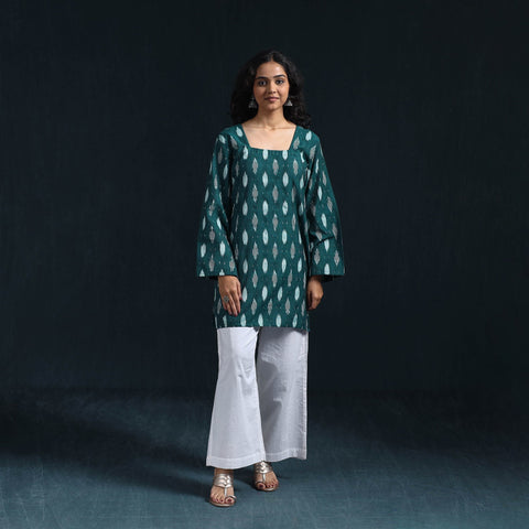 Cotton short pochampally ikat kurta for women 14