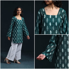 Cotton short pochampally ikat kurta for women 14