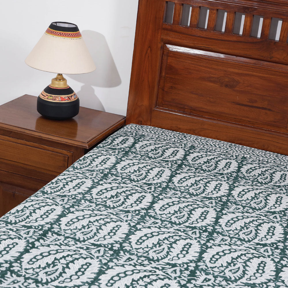 Buy Block Print Cotton Single Sanganeri Bed Sheet 