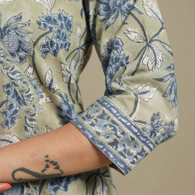 Green - cotton straight sanganeri kurta 07 - handcrafted