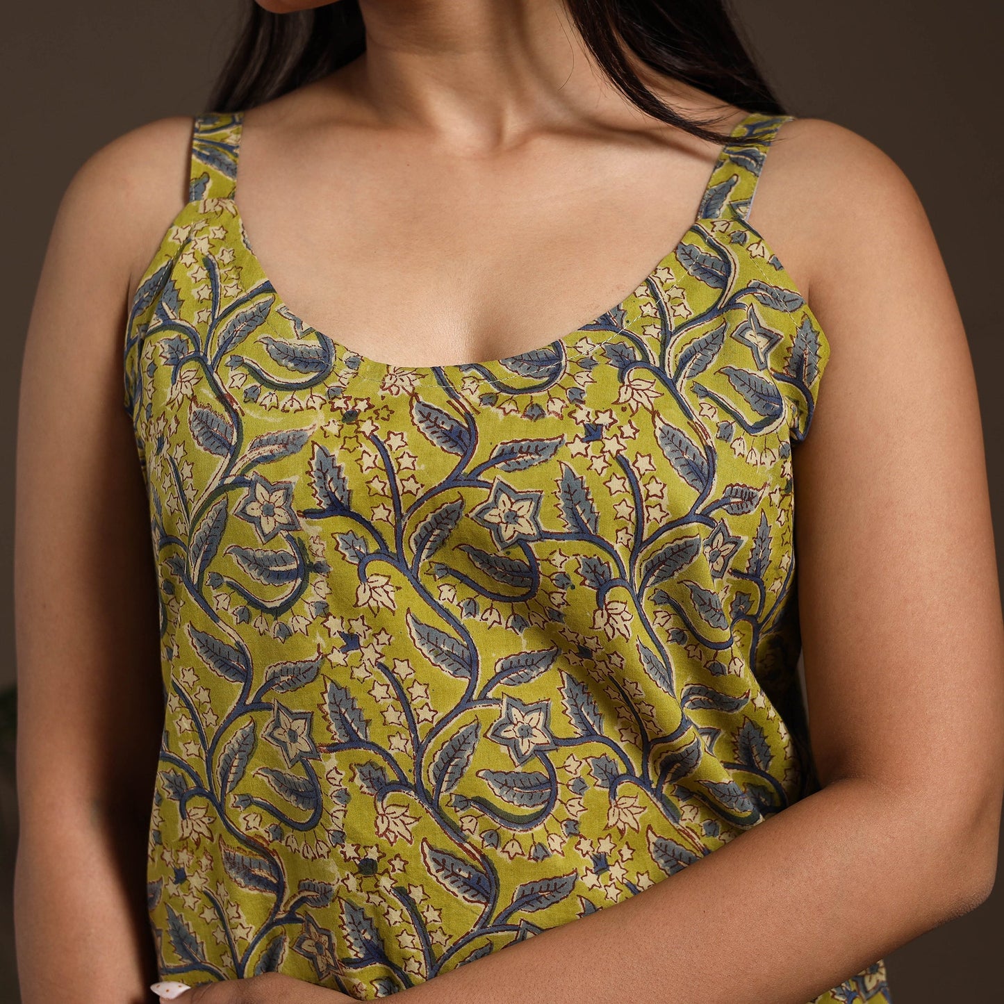 Green - cotton straight sanganeri kurta 18 - handcrafted