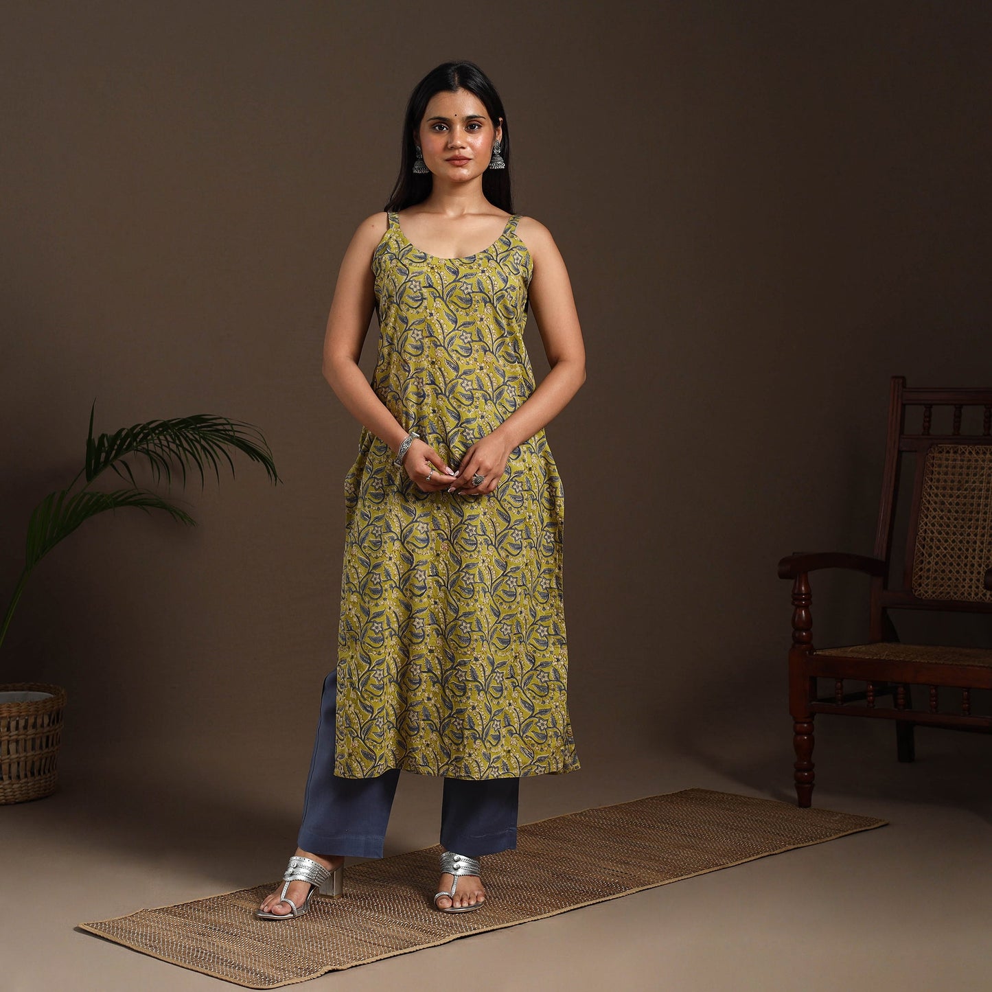 Green - cotton straight sanganeri kurta 18 - handcrafted