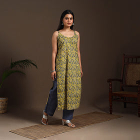 Green - cotton straight sanganeri kurta 18 - handcrafted