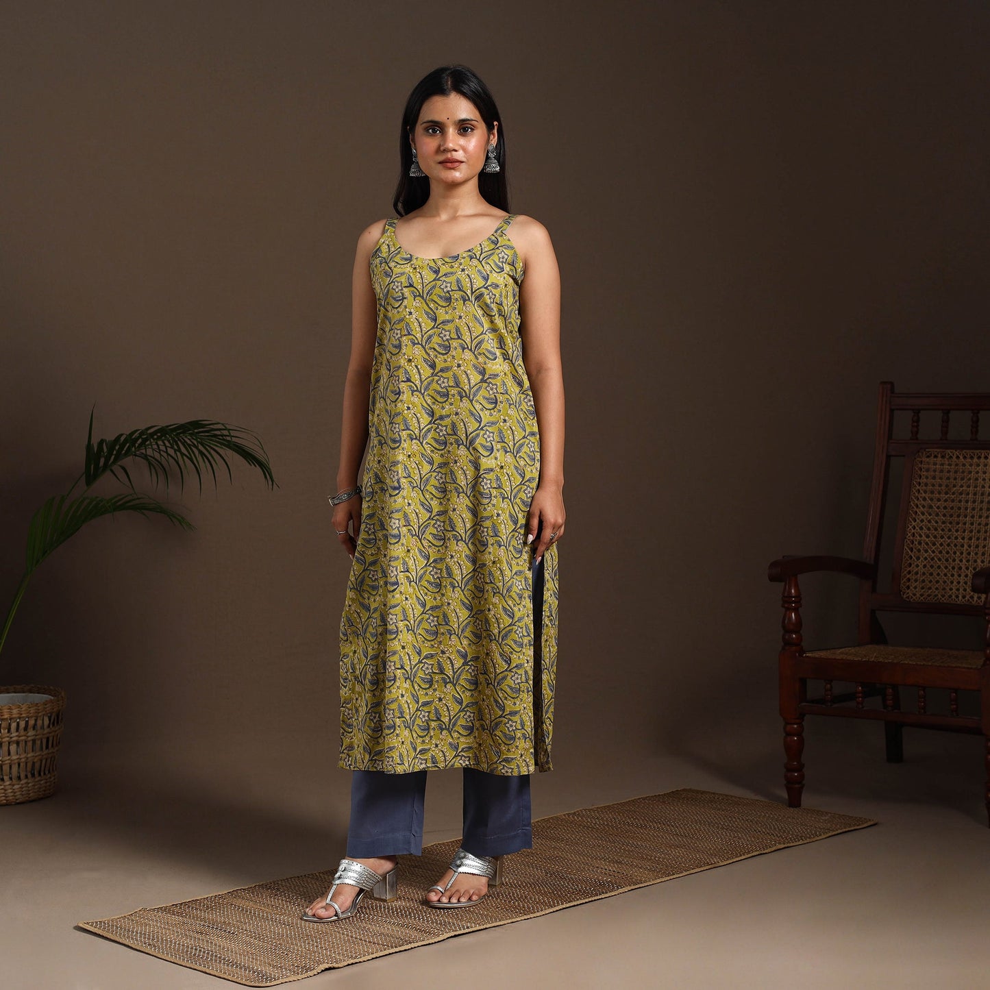 Green - cotton straight sanganeri kurta 18 - handcrafted