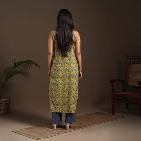 Green - cotton straight sanganeri kurta 18 - handcrafted