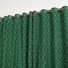 Green - cotton window pochampally ikat curtain (5 x 3 feet)