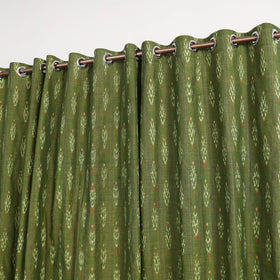 Green - cotton window pochampally ikat curtain (5 x 3 feet)