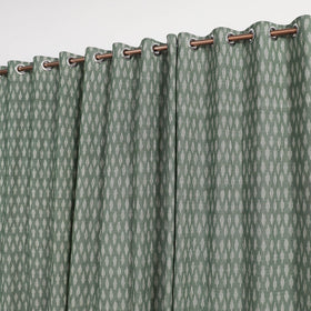 Green - cotton window pochampally ikat curtain (5 x 3 feet)