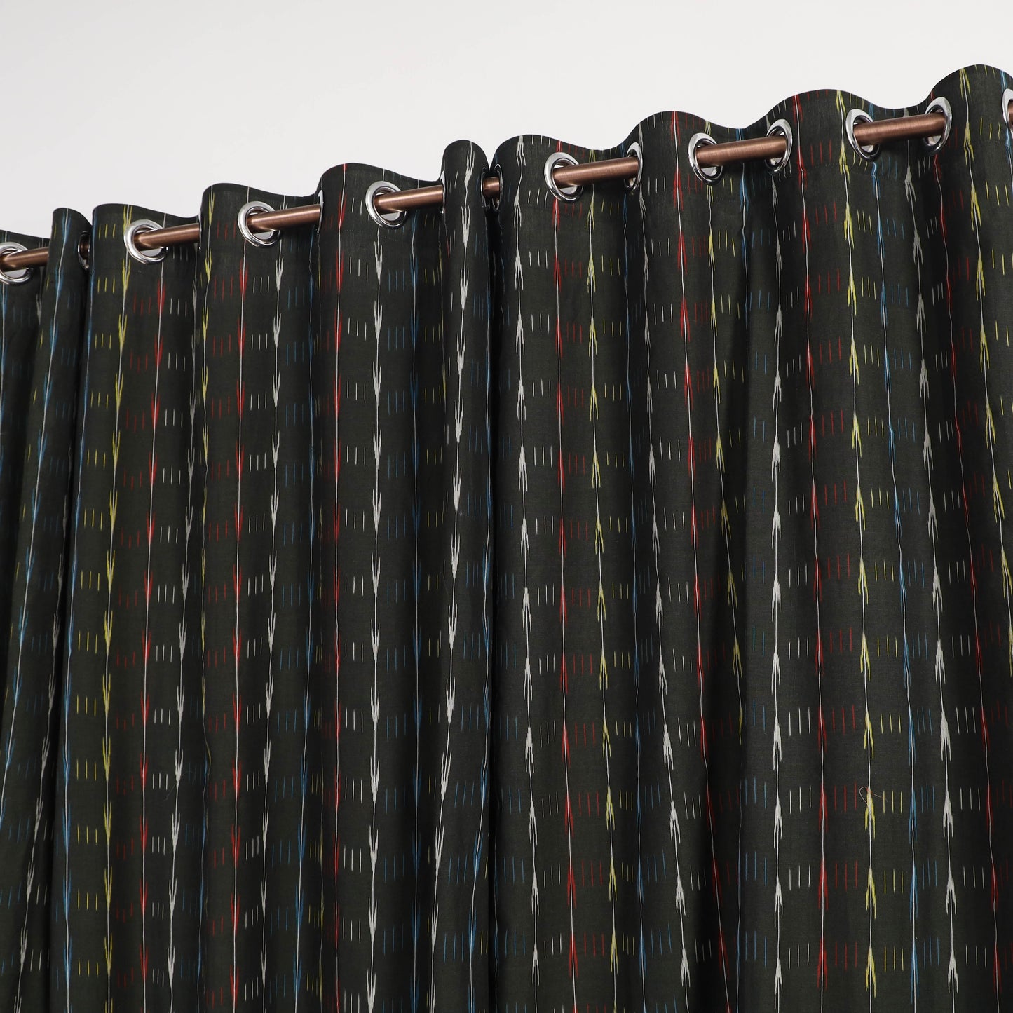 Green - cotton window pochampally ikat curtain (5 x 3 feet)