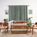Green - cotton window pochampally ikat curtain (5 x 3 feet)