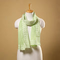 Green - cut work cotton barmer applique stole 20