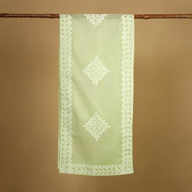 Green - cut work cotton barmer applique stole 20