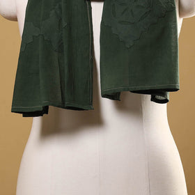 Cut Work Mul Cotton Green Barmer Applique Stole