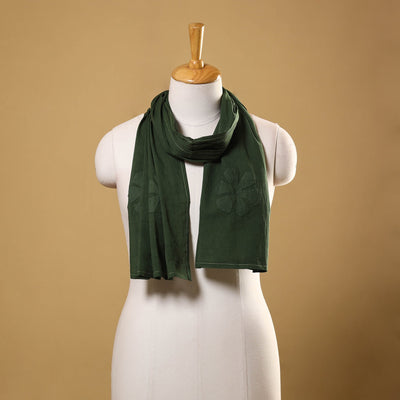 Cut Work Mul Cotton Green Barmer Applique Stole