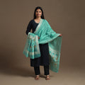 Buy Green Cutwork Buti Cotton Silk Banarasi Dupatta