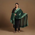  Cutwork Cotton Green Barmer Applique Dupatta