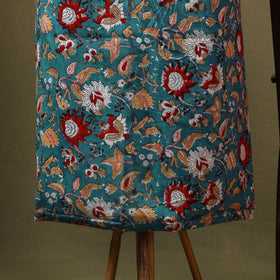 Green Designer! Block Print Cotton Dress Material with Jewellery Set