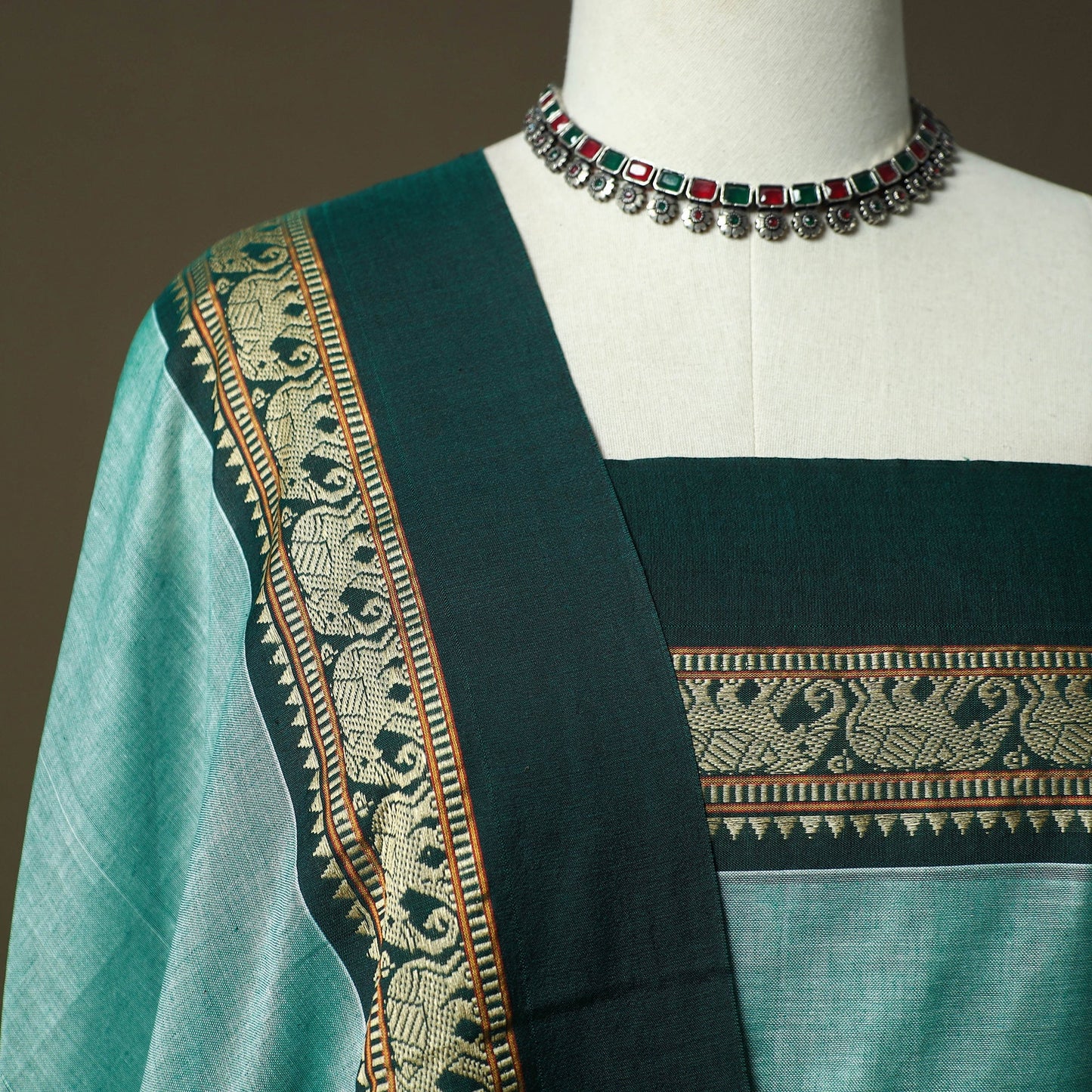 Dharwad cotton 3pc unstitched dress material with border 04