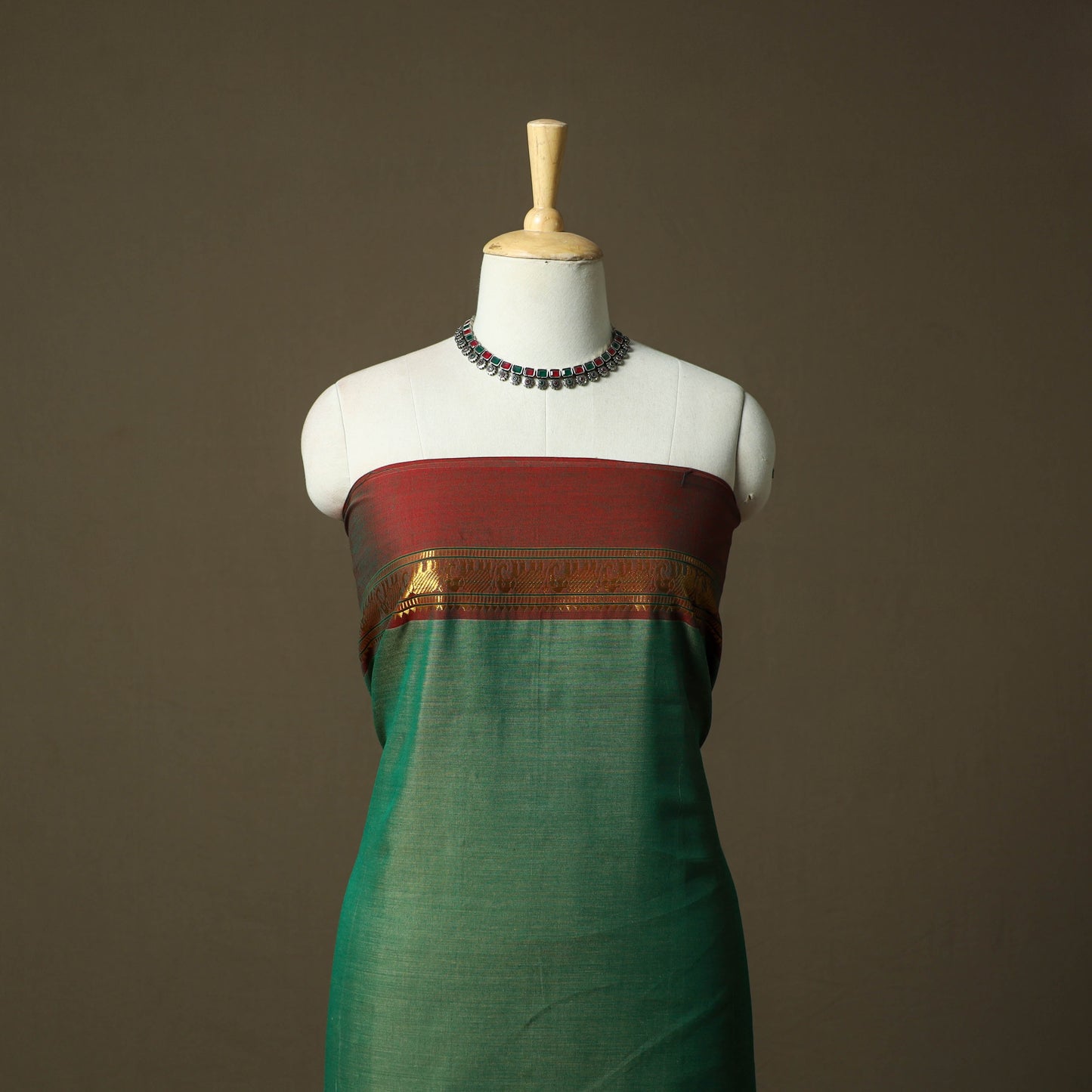 Dharwad cotton 3pc unstitched dress material with border