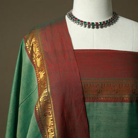 Dharwad cotton 3pc unstitched dress material with border