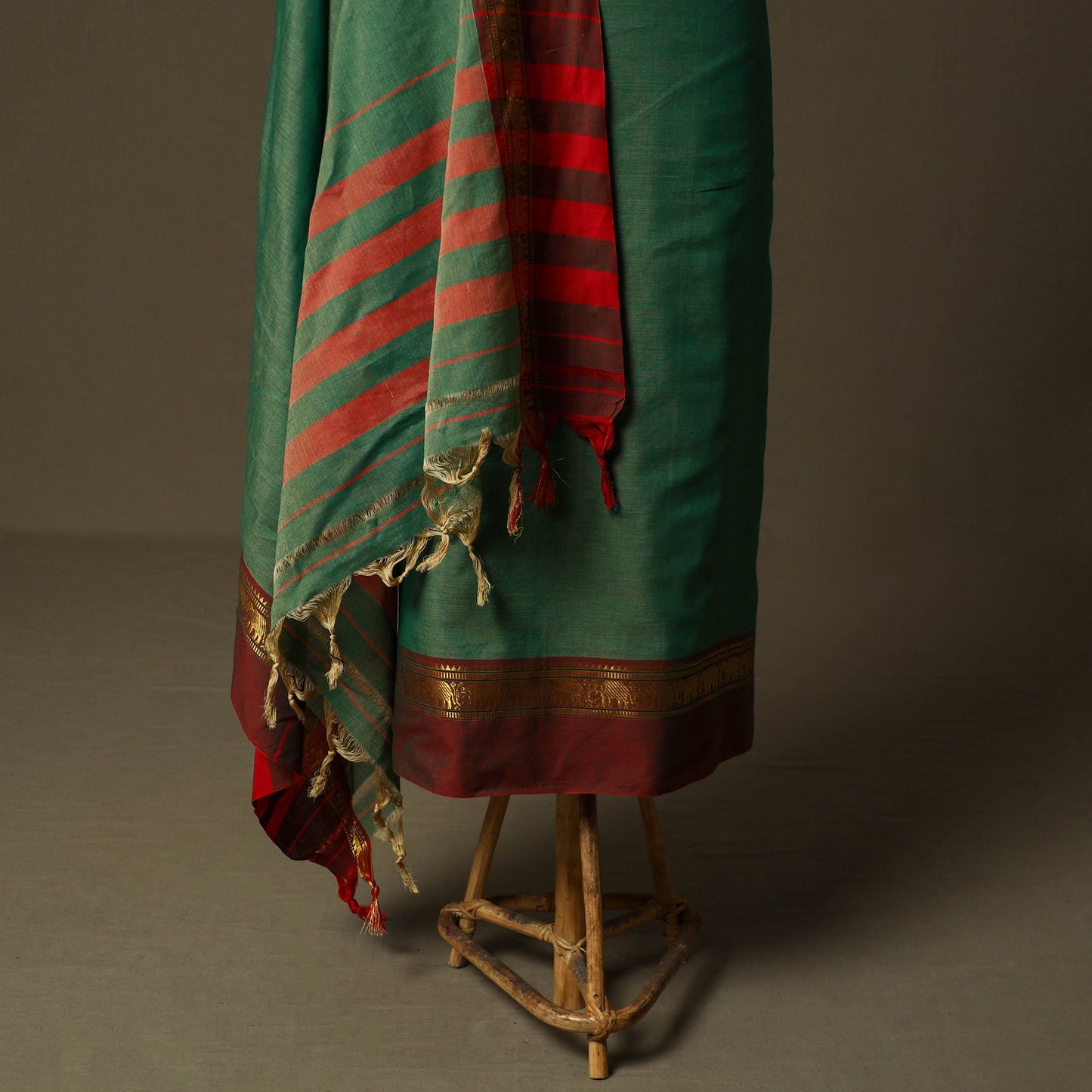 Dharwad cotton 3pc unstitched dress material with border