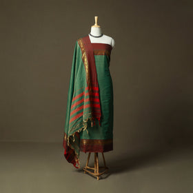Dharwad cotton 3pc unstitched dress material with border
