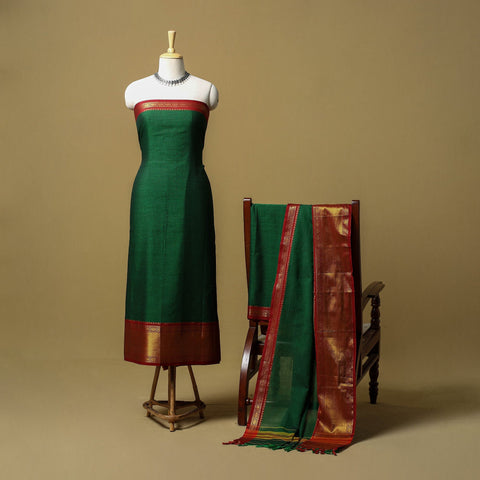 Dharwad cotton 3pc unstitched dress material with border 26