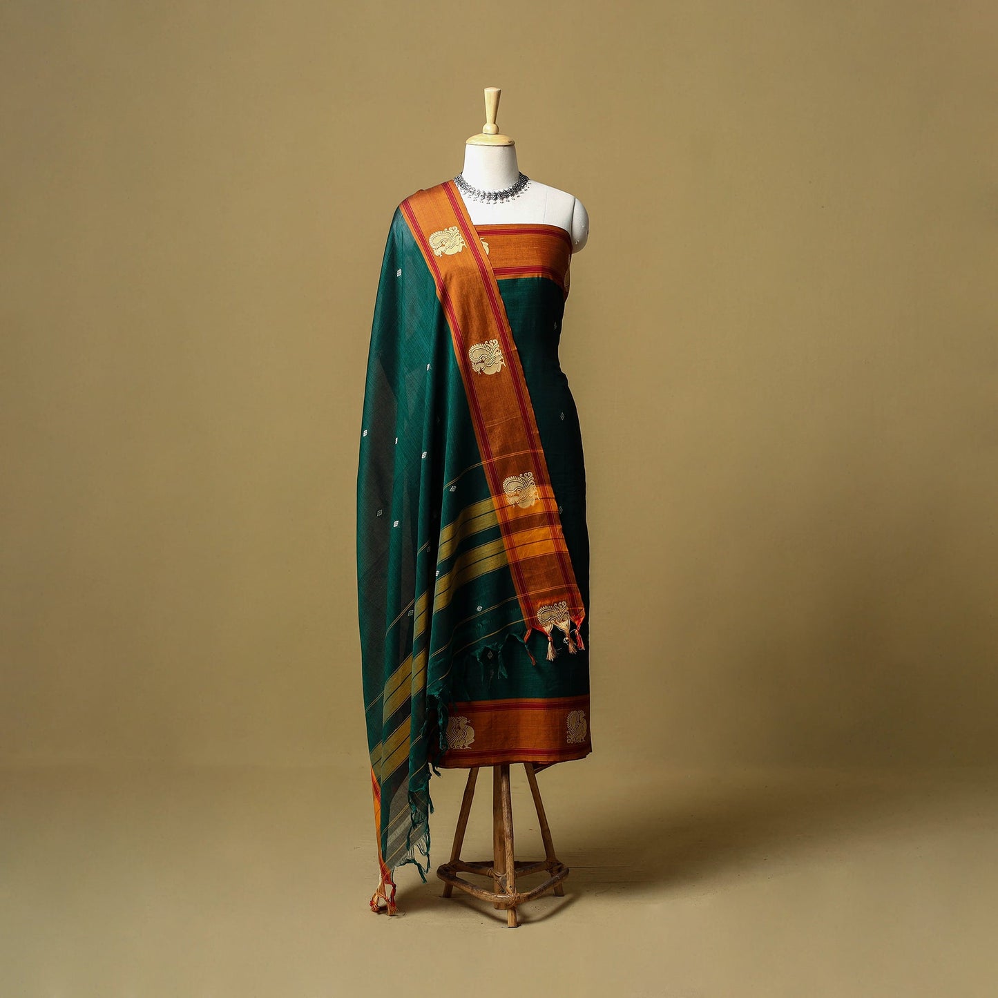 Dharwad cotton 3pc unstitched dress material with border 29