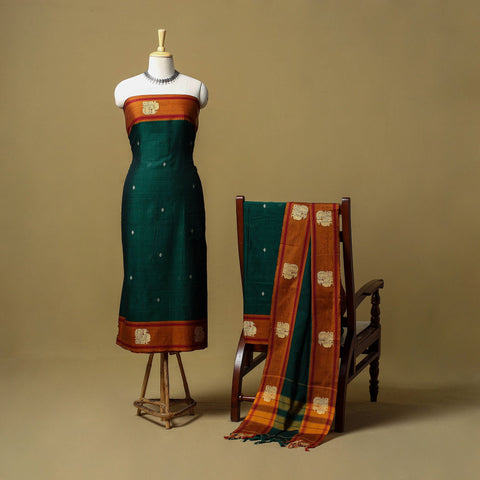 Dharwad cotton 3pc unstitched dress material with border 29