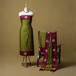 Dharwad cotton 3pc unstitched dress material with border 33