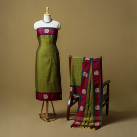 Dharwad cotton 3pc unstitched dress material with border 33