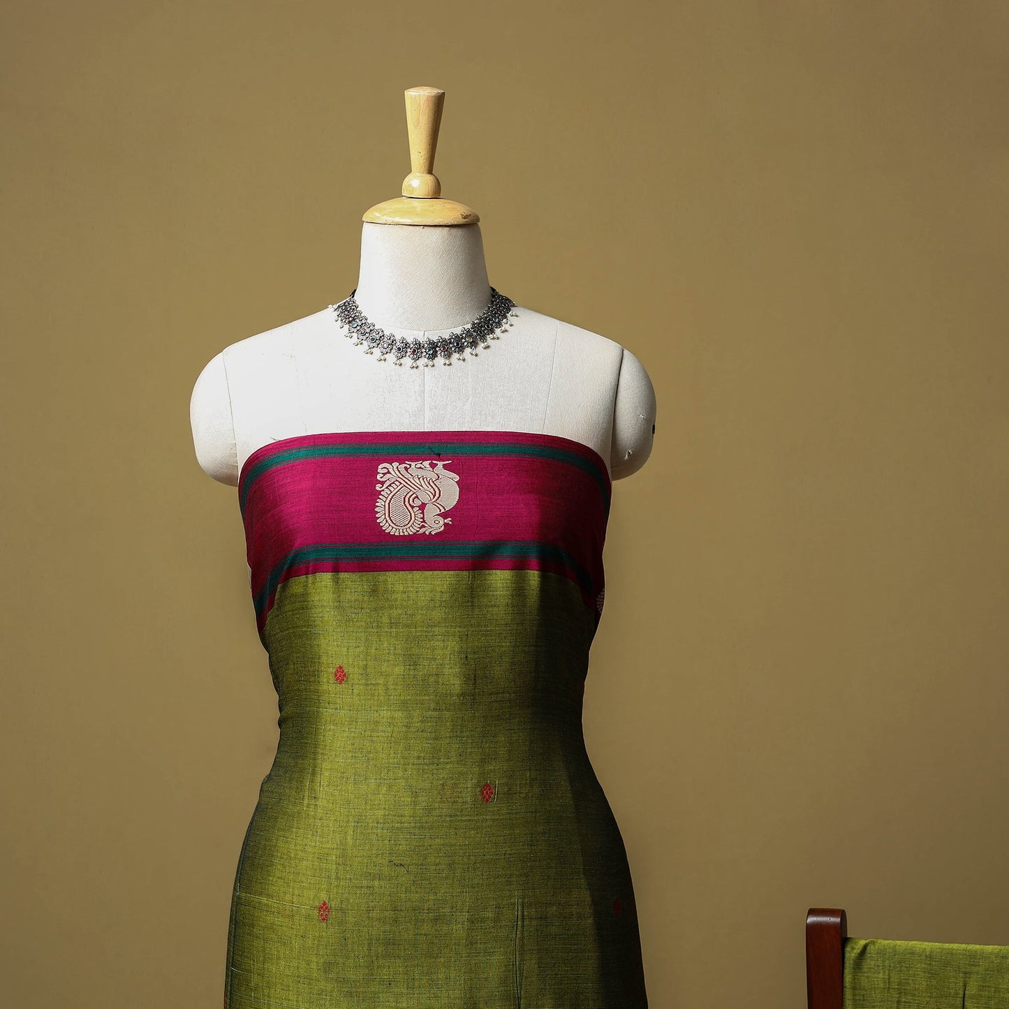 Dharwad cotton 3pc unstitched dress material with border 33